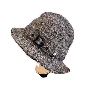 Vintage 60's Irish Crushable Tweed Fedora Hat 7 1/4-7 3/4
